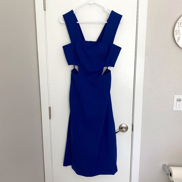 SUNO Royal Blue Cut-Out Knee Length Dress - NWT - Picture 1 of 8